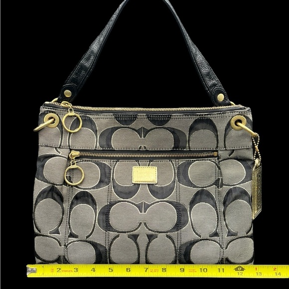 GUC Coach Poppy Signature Shoulder Bag w/ Large Glitter Hangtag - Picture 13 of 15